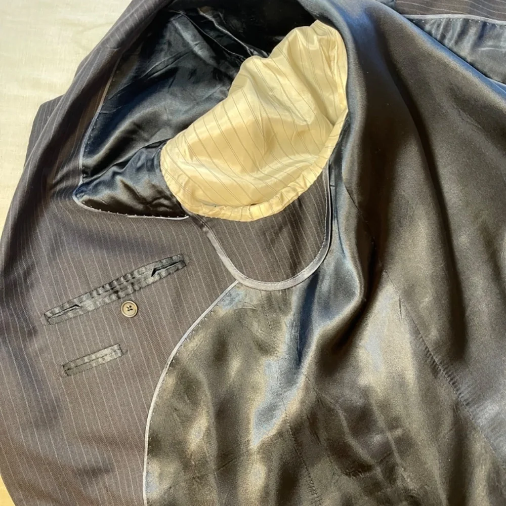 Men's Pinstripe Blazer navy blie - Picture 8 of 11